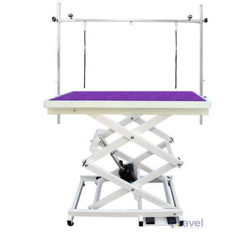 purple grooming table
